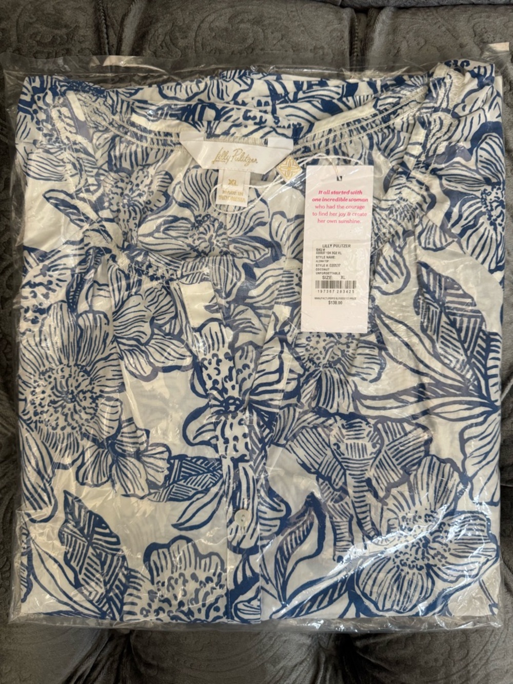 NWT Lilly Pulitzer XL Aldina Button Down Top “Coconut Unforgettable”✨Retail💲138 - Picture 8 of 10